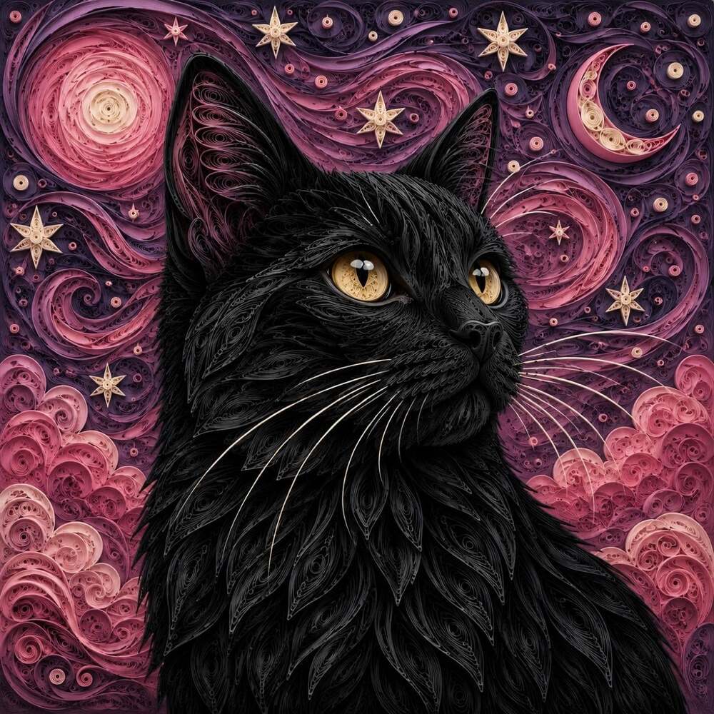 8 X 8 Black Framed Black Cat A 0 A 1